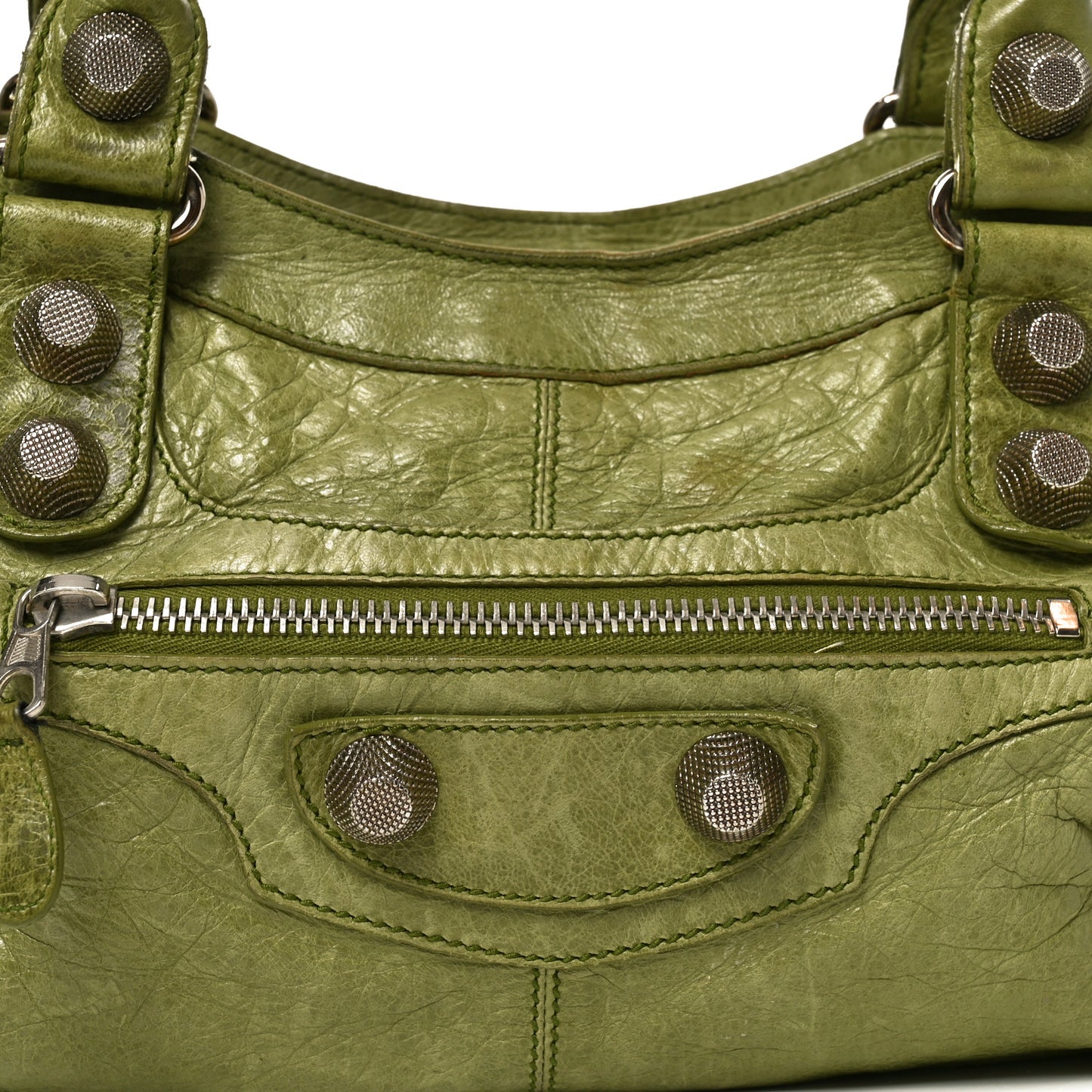 Agneau Giant 21 Silver Hardware Part Time Olive