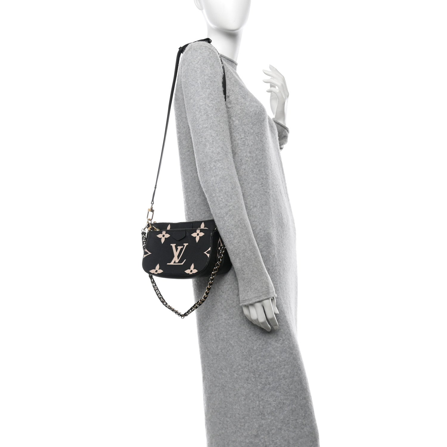Louis Vuitton Empreinte Monogram Giant Multi Pochette Accessories Black Beige 2 of 9