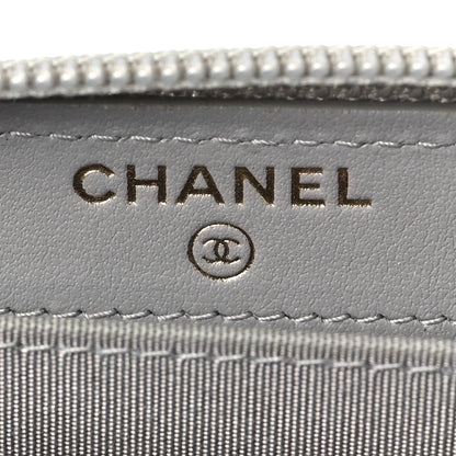 Chanel Caviar Quilted Boy Zip Around Coin Purse Wallet Grey 6 of 9