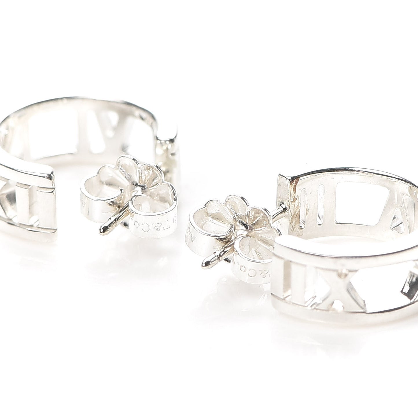 Sterling Silver Small Atlas Open Hoop Earrings