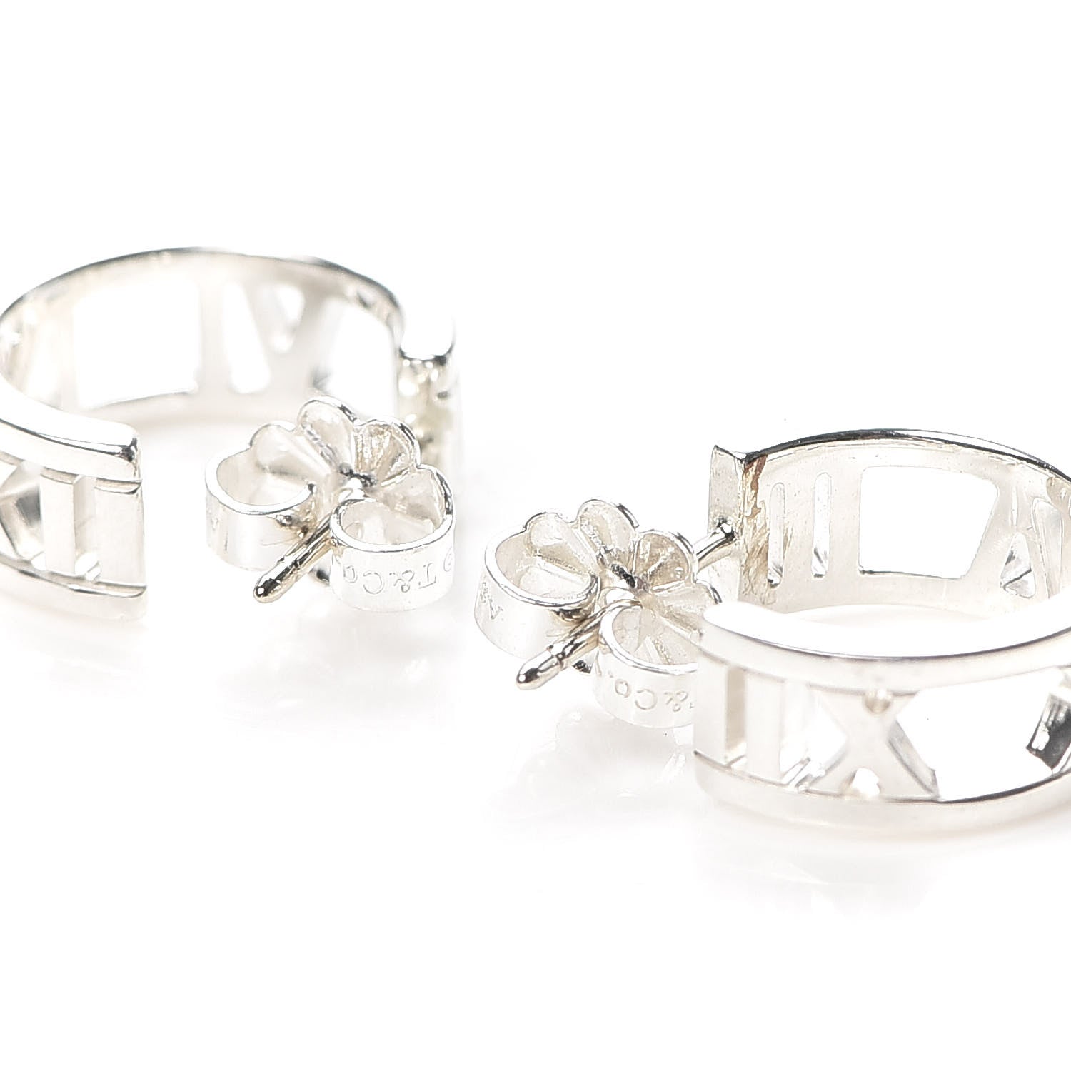 Tiffany Sterling Silver Small Atlas Open Hoop Earrings 3 of 7