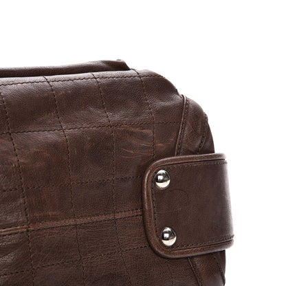 Chanel Calfskin Square Stitch Round Bowling Bag Brown 6 of 14