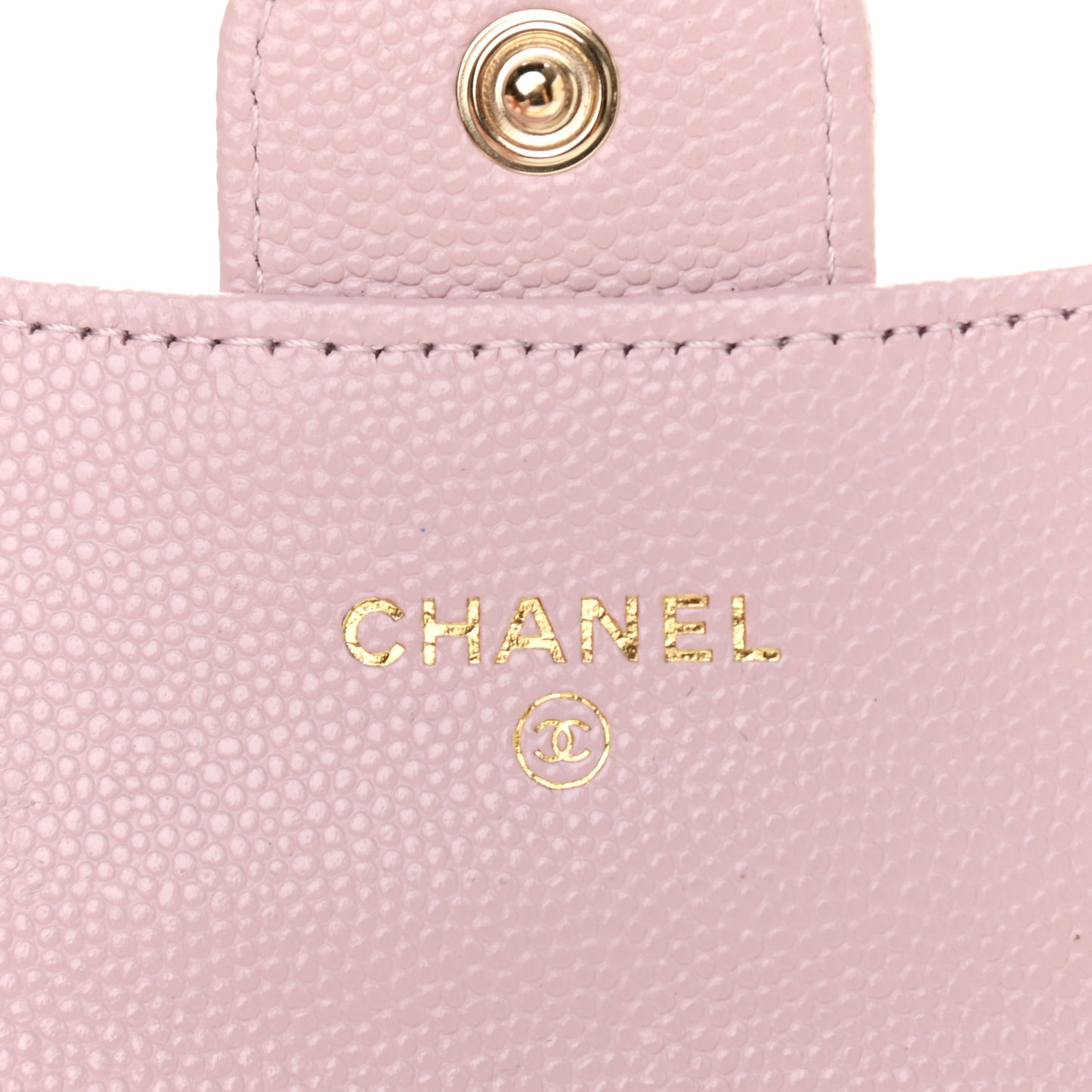 Caviar Quilted Flap Card Holder Wallet Light Pink