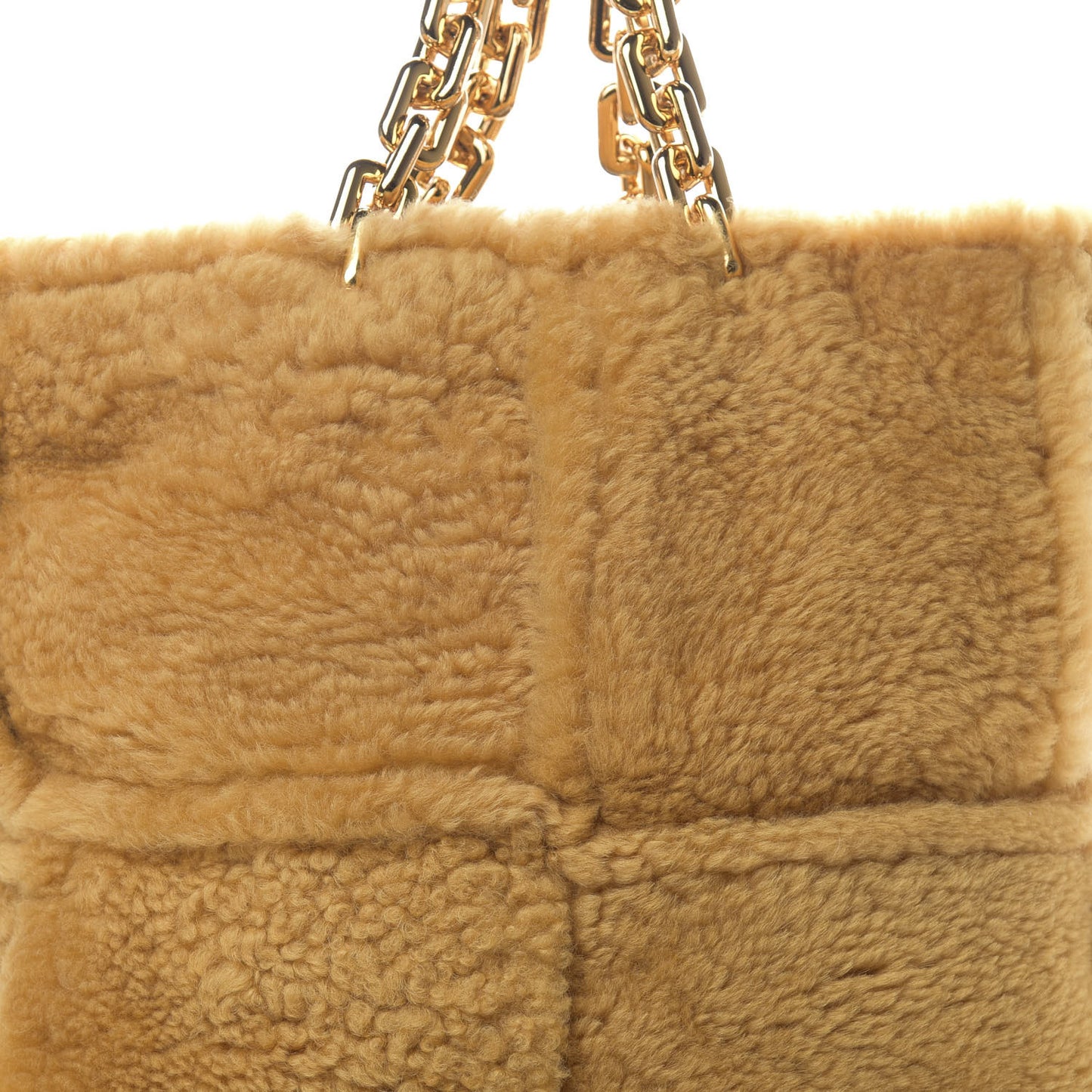 Shearling Intrecciato The Chain Tote Curry