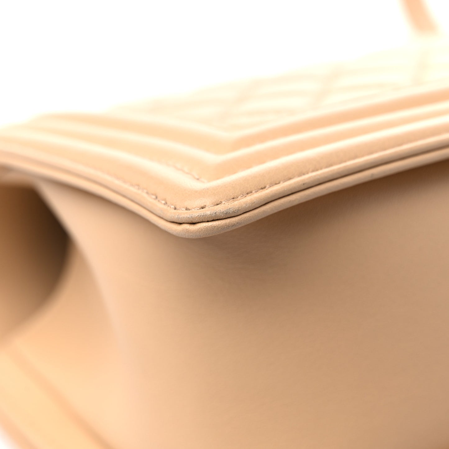 Calfskin Quilted Medium Boy Flap Beige