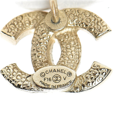 Chanel Crystal CC Earrings Light Gold 4 of 5