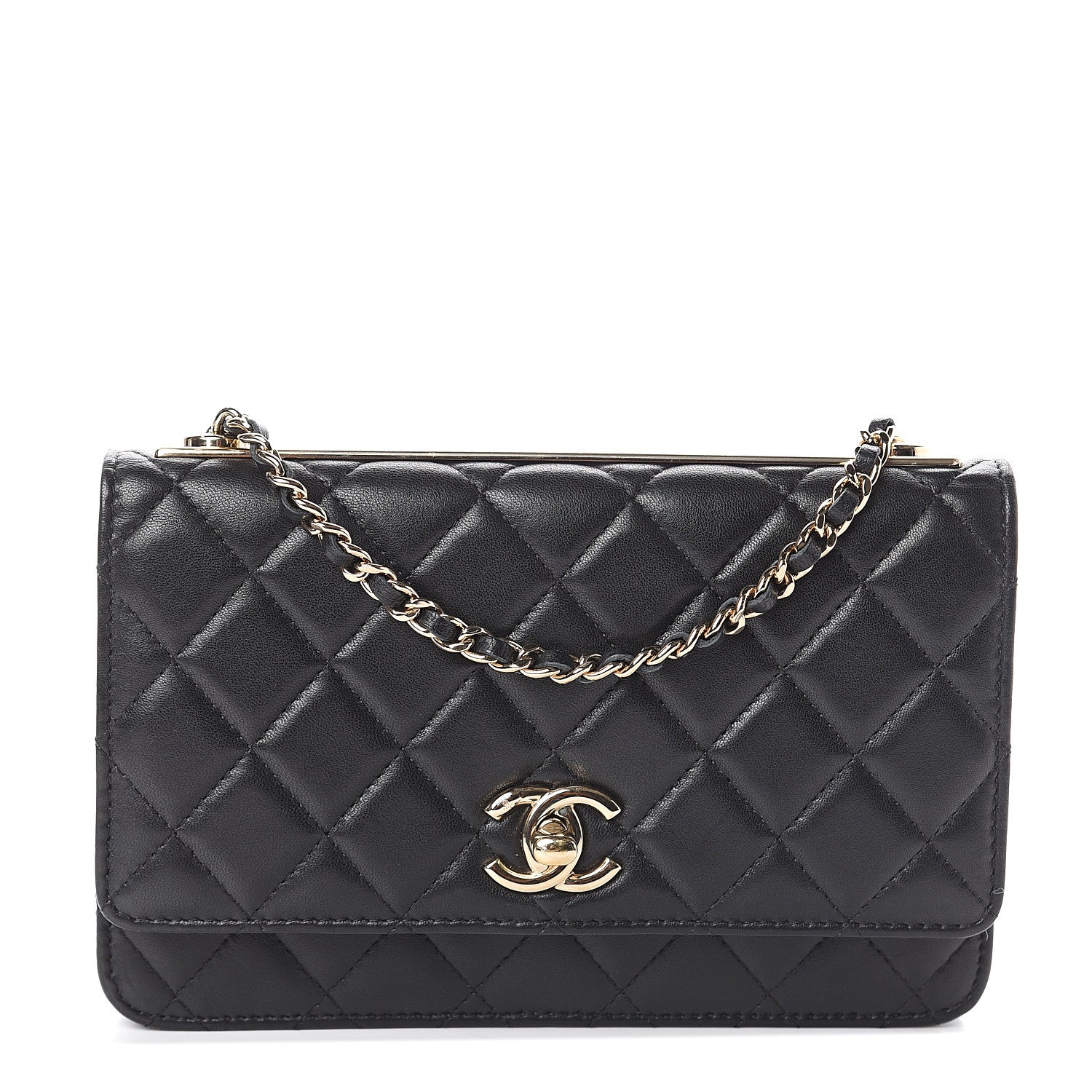 Chanel Lambskin Quilted Trendy CC Wallet On Chain WOC Black 1 of 9