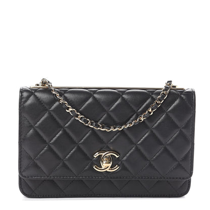 Chanel Lambskin Quilted Trendy CC Wallet On Chain WOC Black 1 of 9