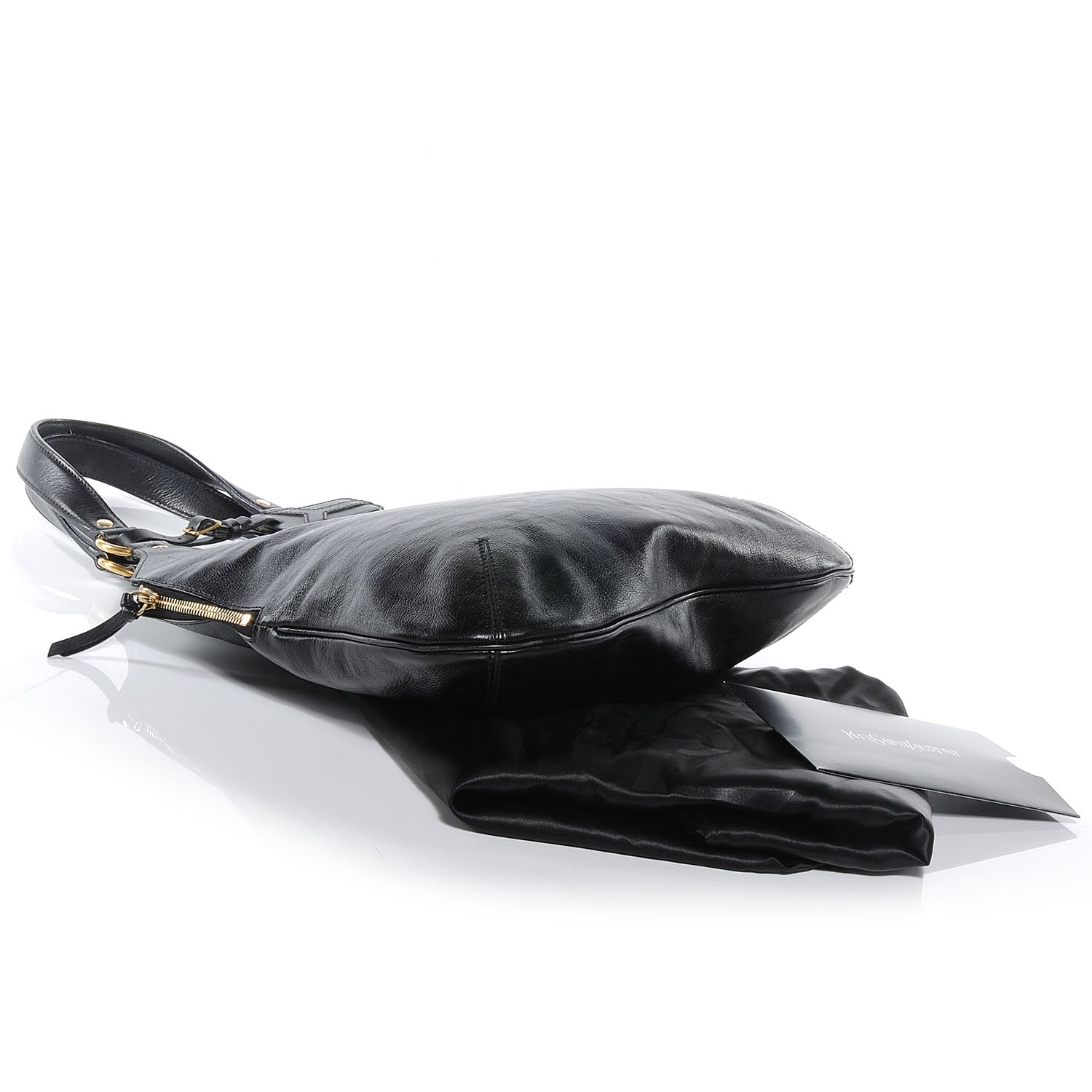 Saint Laurent Calfskin Tribute Tote Black 4 of 7