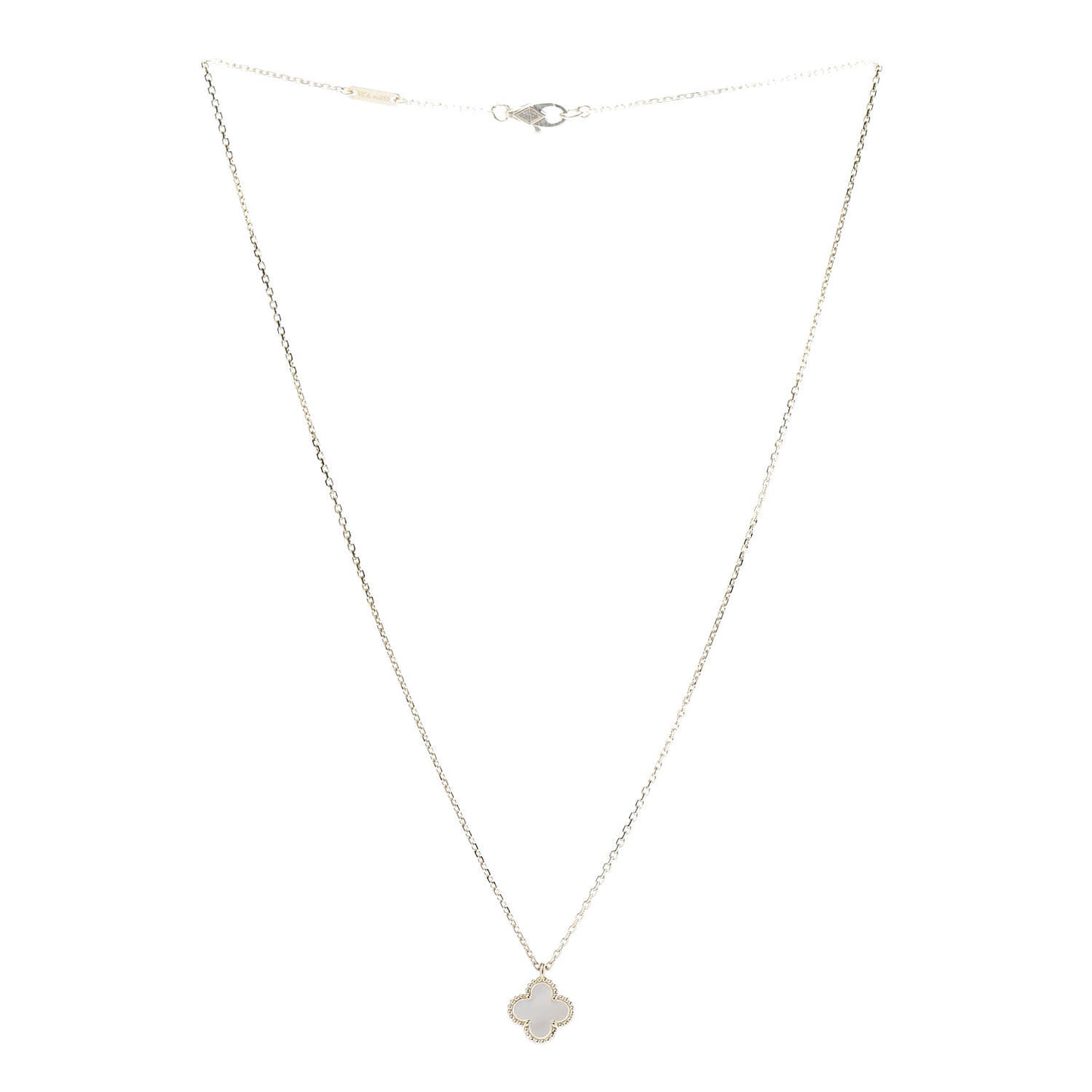 18K Yellow Gold Mother of Pearl Sweet Alhambra Pendant Necklace