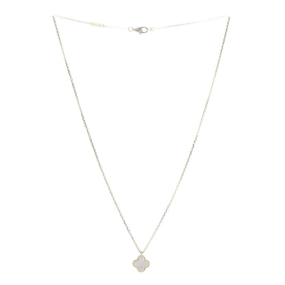 Van Cleef & Arpels 18K Yellow Gold Mother of Pearl Sweet Alhambra Pendant Necklace 3 of 7