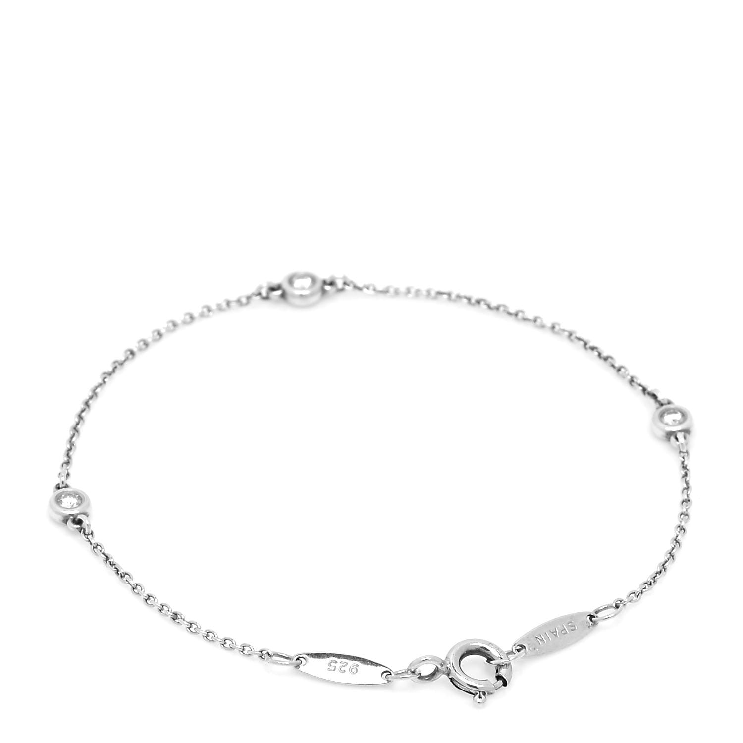 Tiffany Sterling Silver Diamond .09ct Elsa Peretti Diamonds By The Yard Bracelet 3 of 5