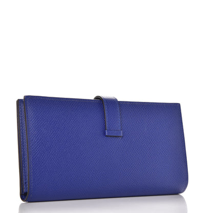 Hermes Epsom Bearn Gusset Wallet Bleu Electrique 3 of 8