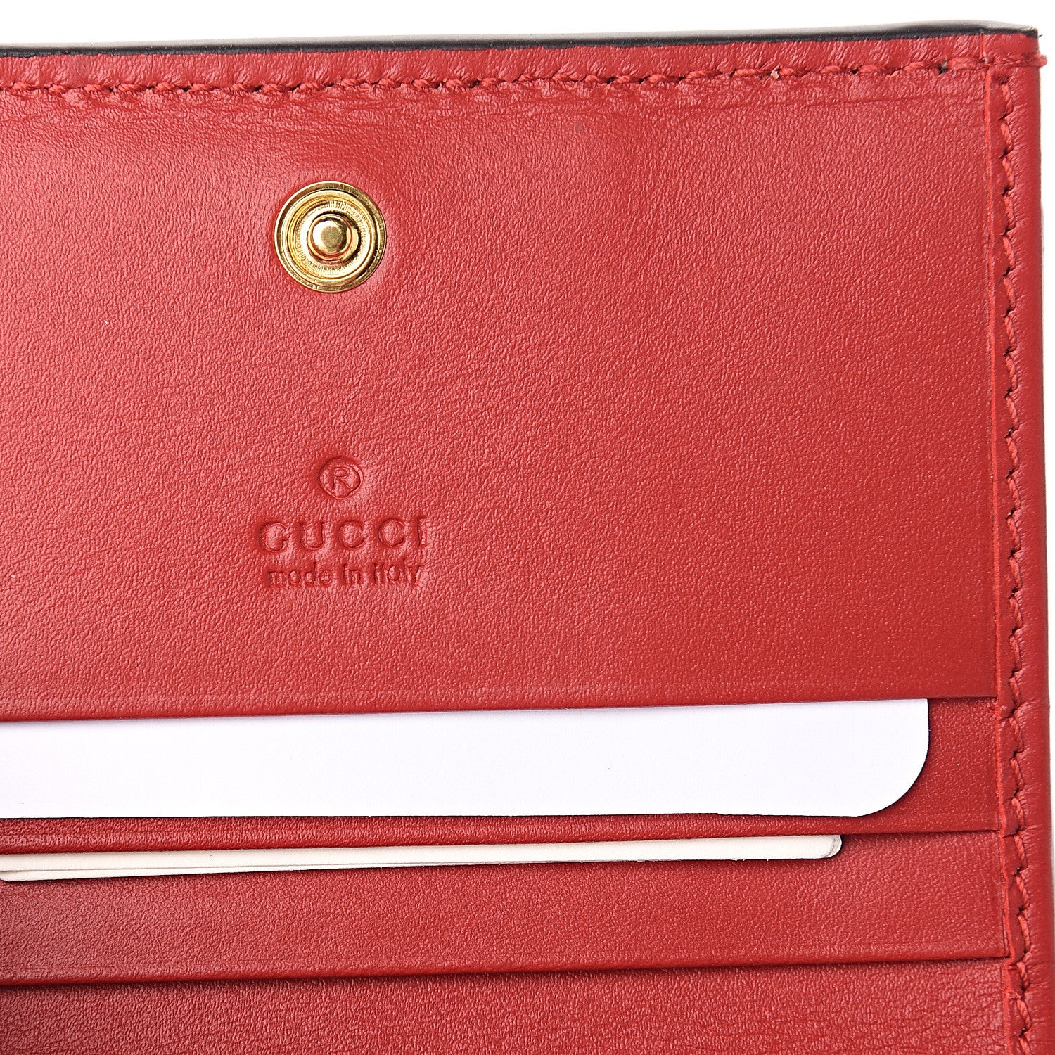 Gucci GG Supreme Monogram Bosco Patch Card Case Wallet Beige Malva Hibiscus Red 5 of 7