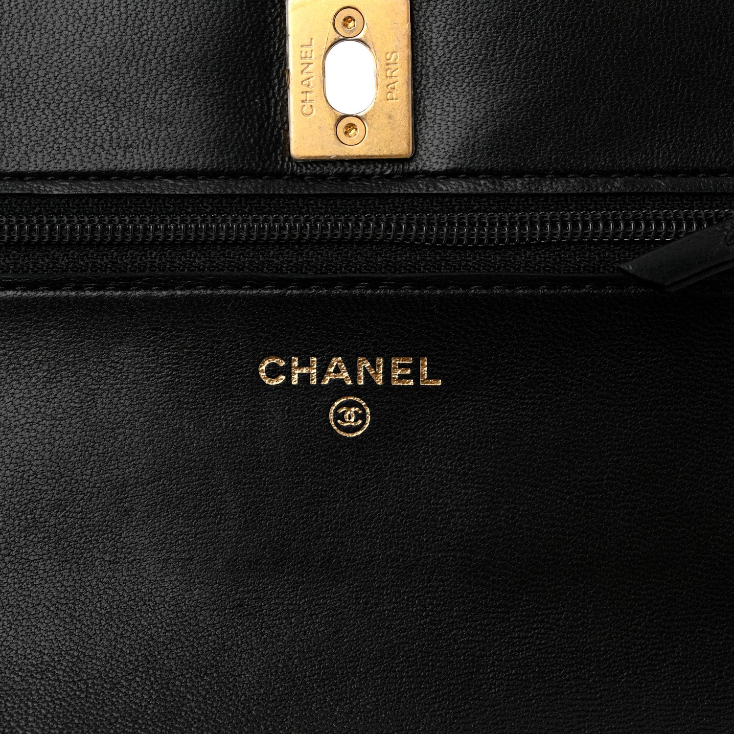 Chanel Lambskin Quilted CC Pearl Crush Wallet on Chain WOC Black 6 of 11