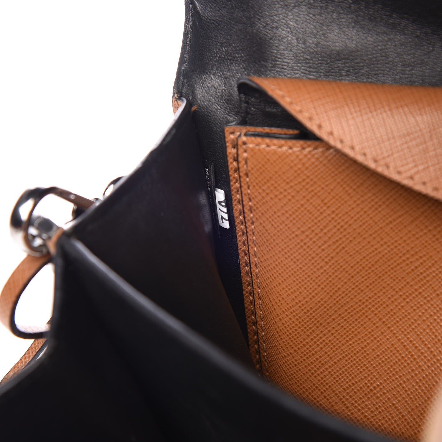 Prada Saffiano Embroidered Pattina Sound Shoulder Bag Caramel 7 of 7