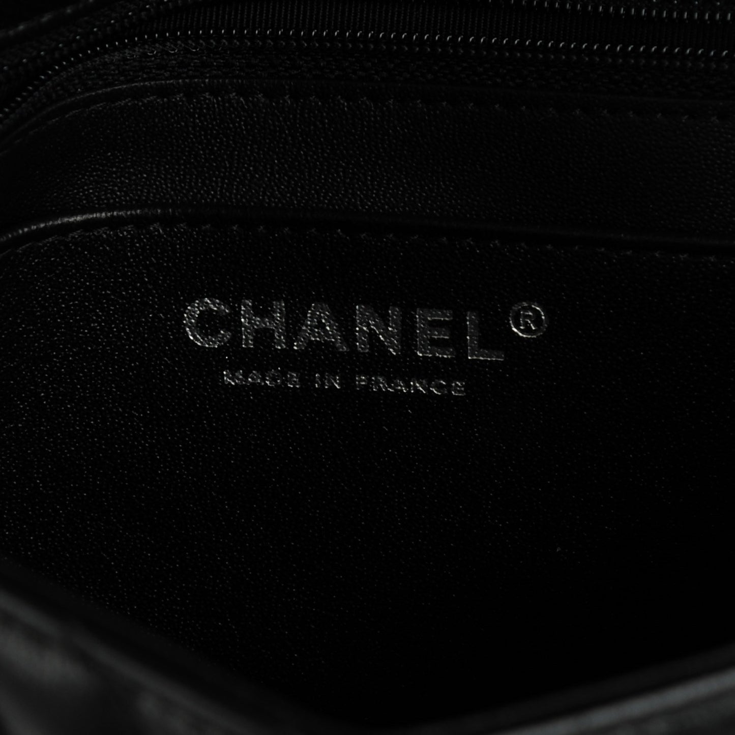 Lambskin Chevron Quilted Mini Square Flap Black