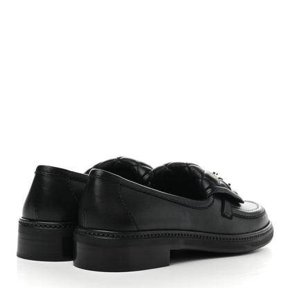 Chanel Lambskin Quilted CC Turnlock Loafers 37 Black 4 of 9