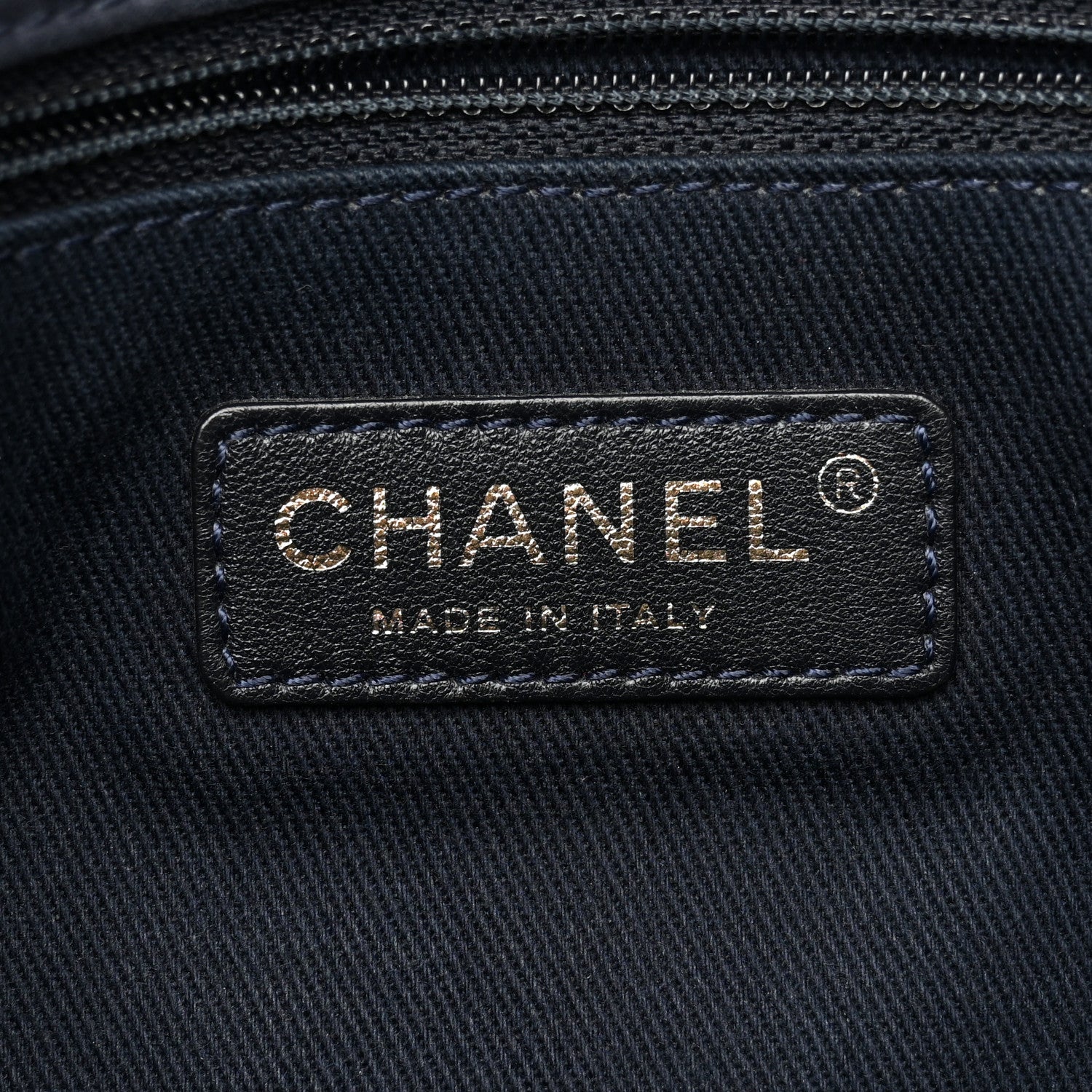 Chanel Iridescent Calfskin Triple Stitched Medium Flap Navy 7 of 16