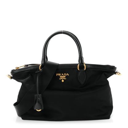 Prada Tessuto Nylon Soft Calf Shopping Tote Black 1 of 17