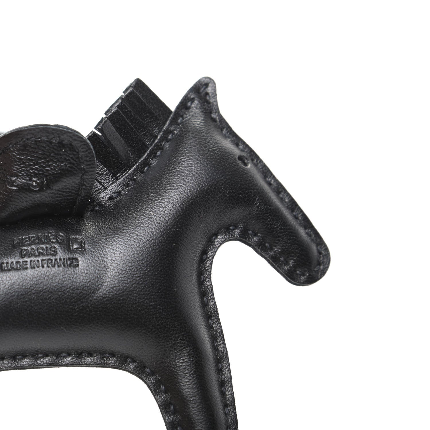 Hermes Milo Lambskin Matte Alligator Touch Grigri Rodeo Horse Bag Charm PM So Black 3 of 5