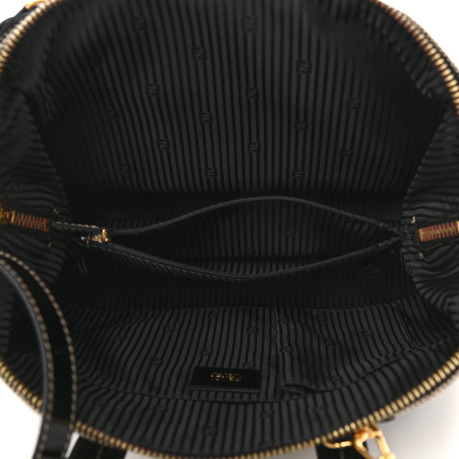 Fendi Patent Canvas Small Chameleon Tote Black 4 of 9