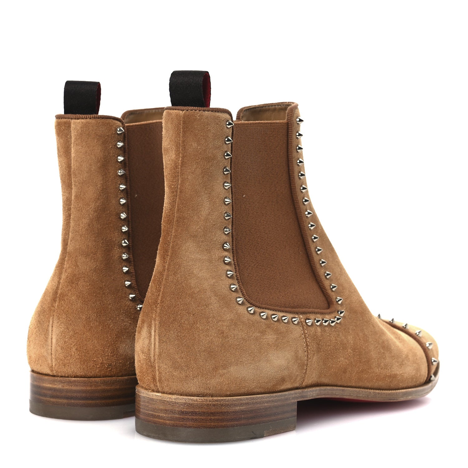 Christian Louboutin Crosta Spike Mens Cloo Chelsea Boots 42 Cinnamon 5 of 12