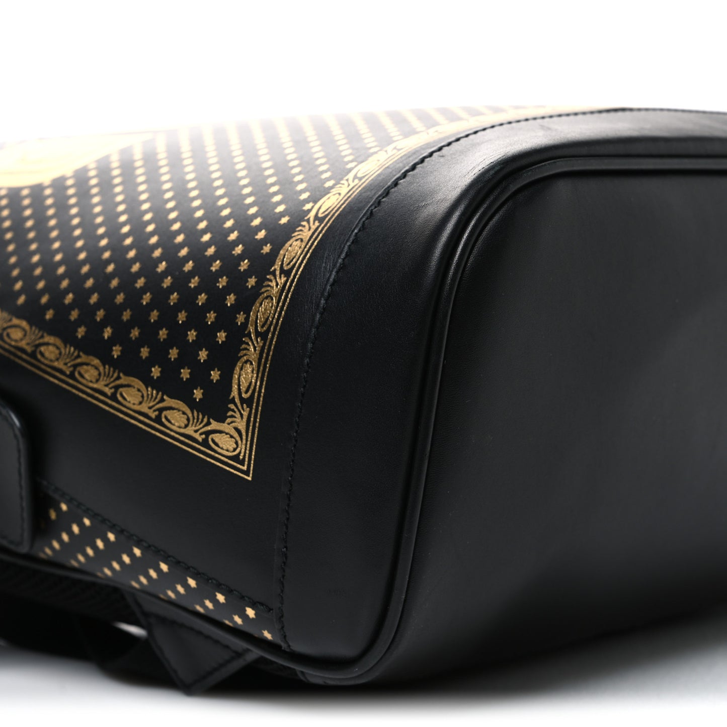 X SEGA Calfskin GUCCY Stars Dome Backpack Black Gold
