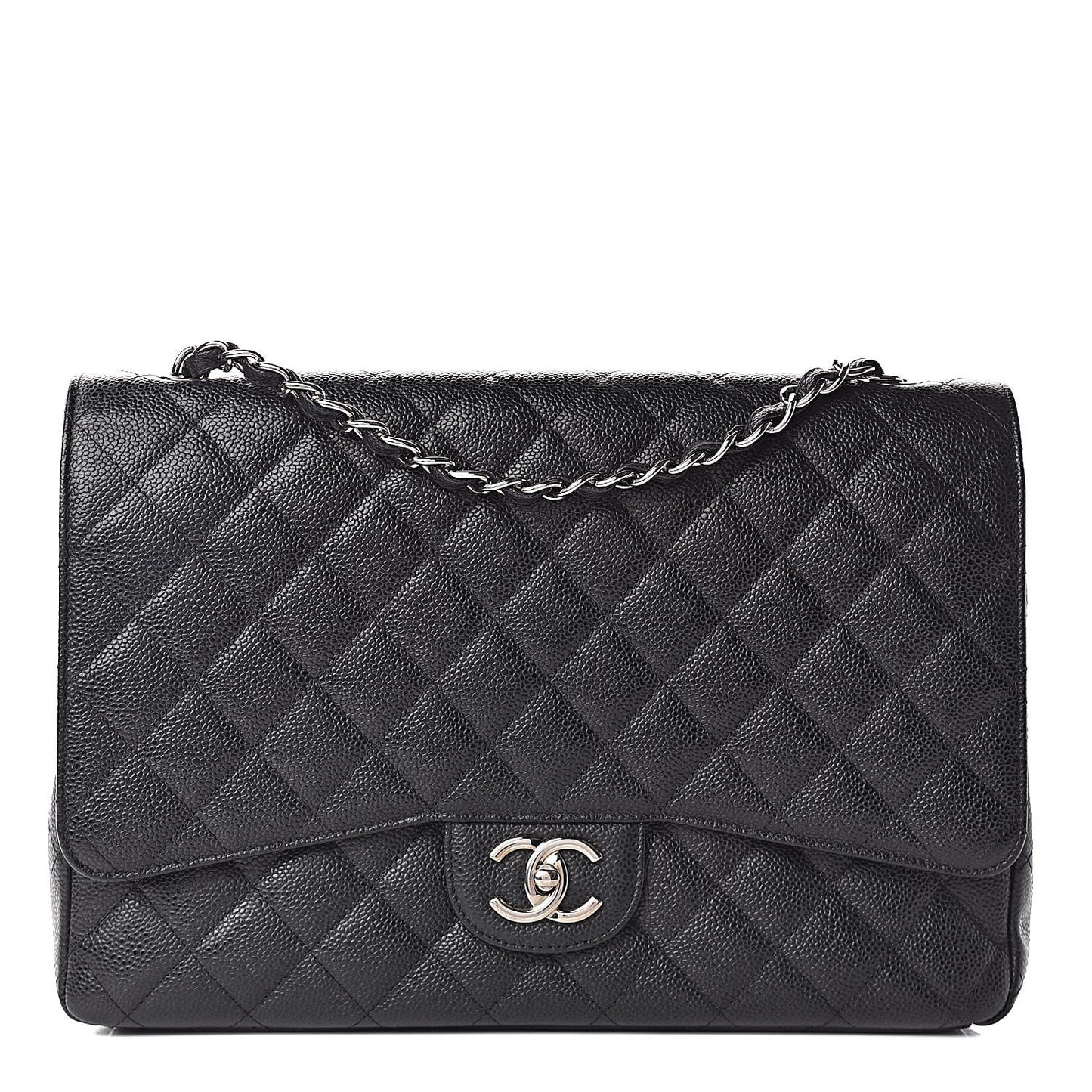 Caviar Quilted Maxi Double Flap Black