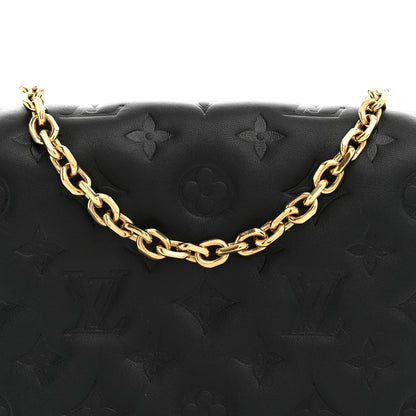 Louis Vuitton Lambskin Embossed Monogram Pochette Coussin Black 7 of 11