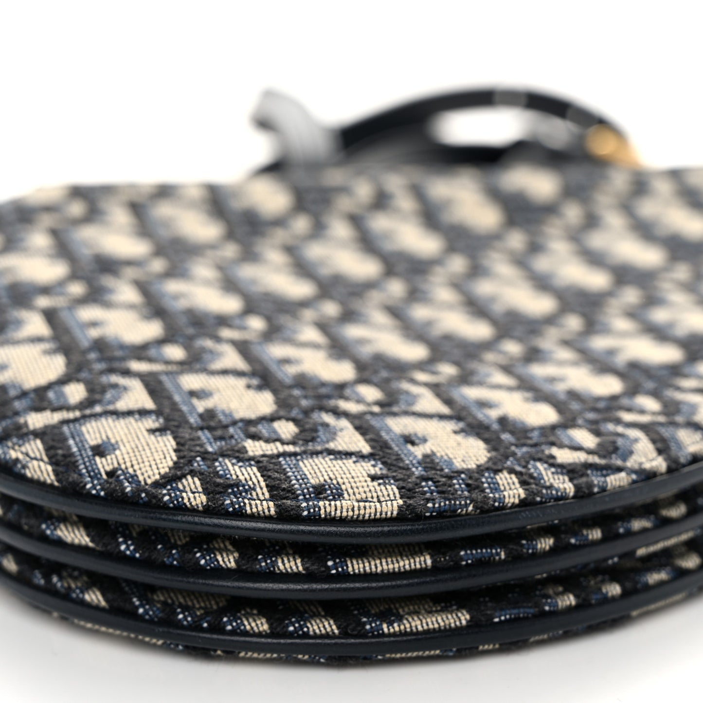Oblique Saddle Pouch With Strap Navy Blue