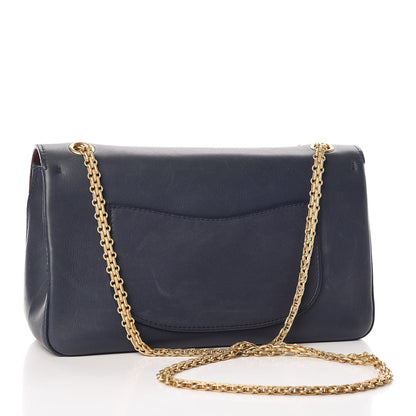 Chanel Smooth Calfskin Knit Nude 2.55 Reissue 226 Flap Navy 3 of 12