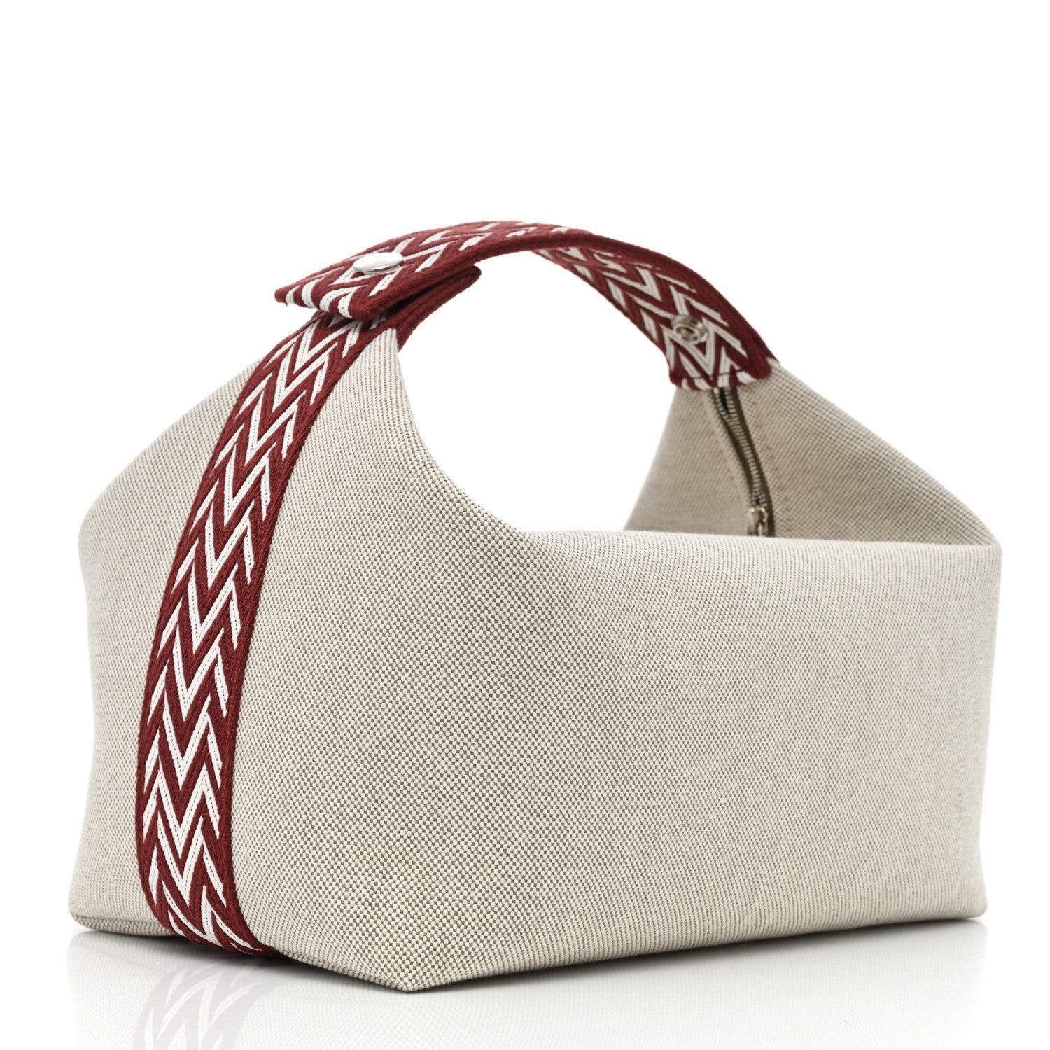 Hermes Canvas Large Bride-A-Brac Pouch Natural Rouge H 3 of 6