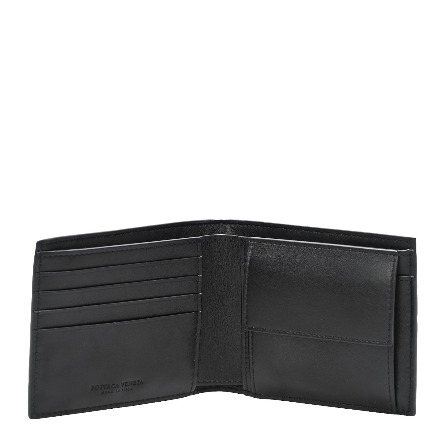 Nappa Maxi Intrecciato Bi-Fold Wallet Black