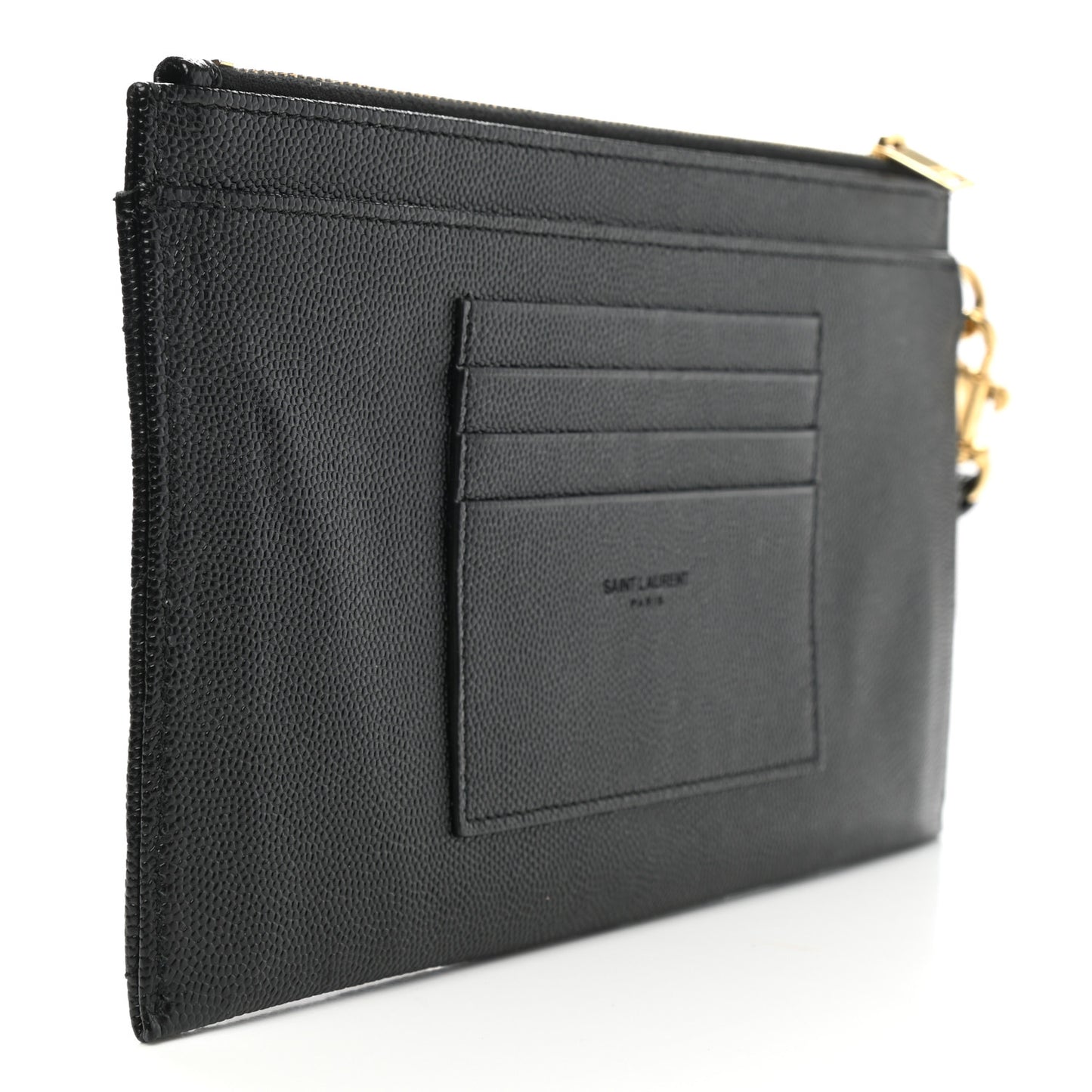 Grain De Poudre Chevron Monogram Large Bill Pouch Black