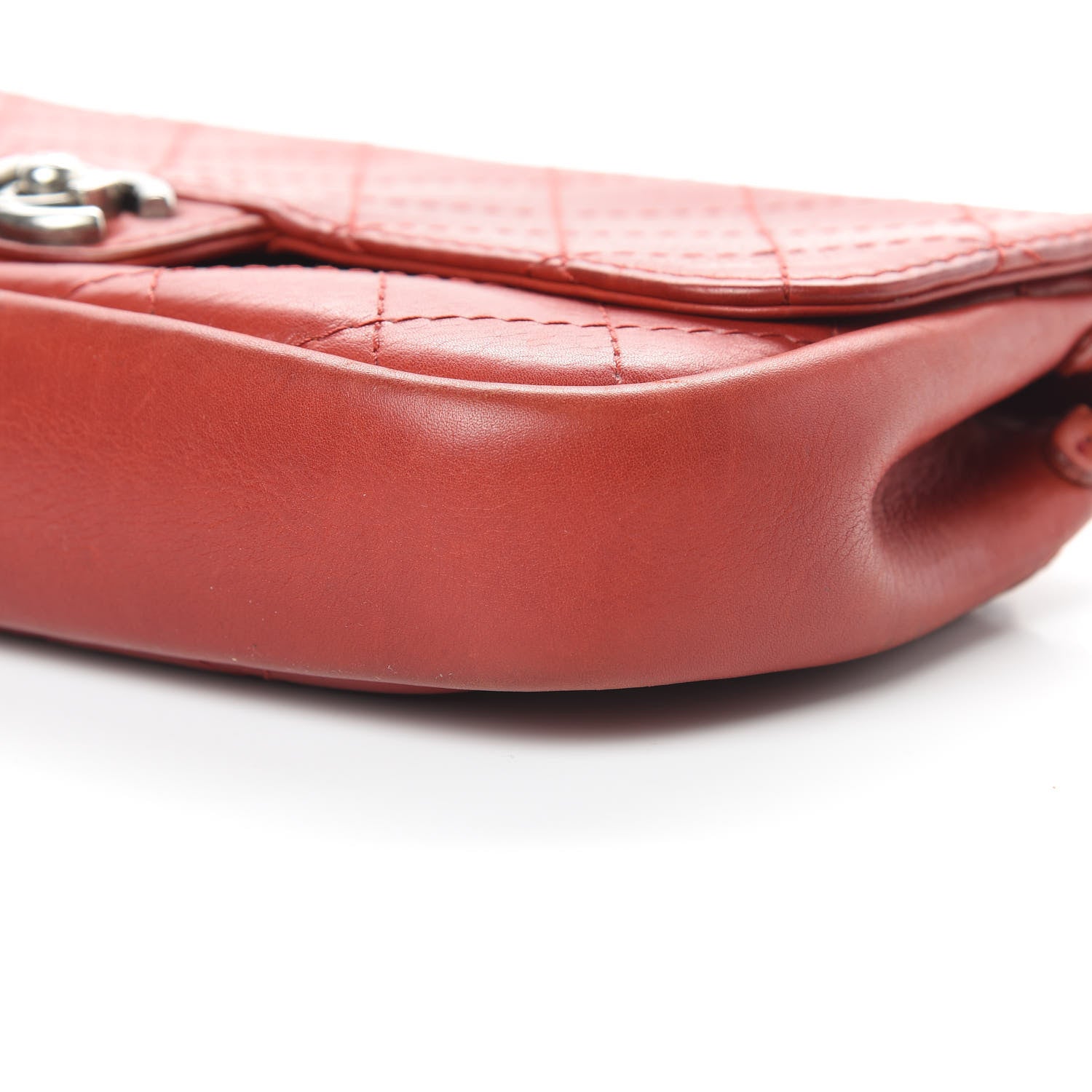 Chanel Calfskin Stitched Medium CC Sellier Flap Red 11 of 21