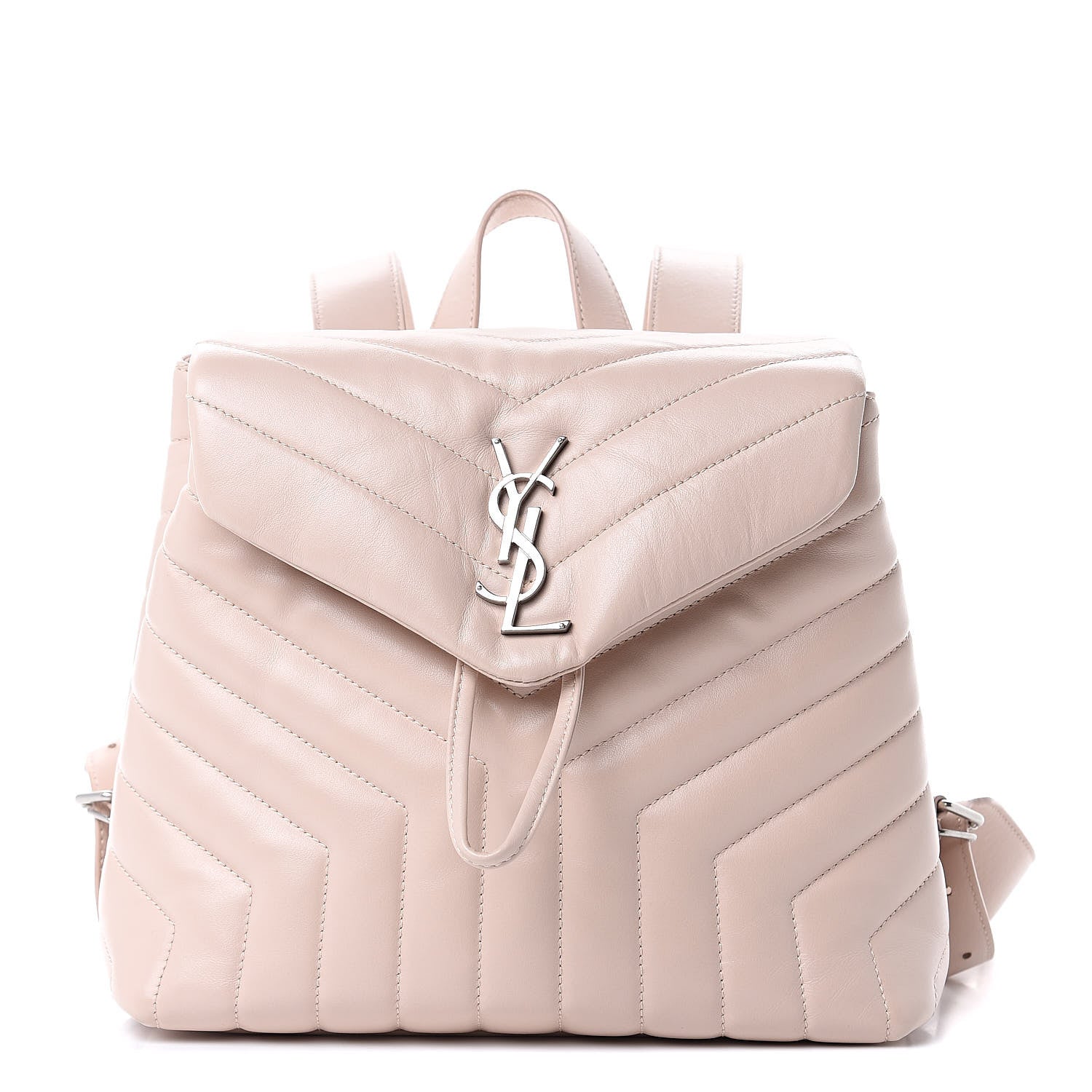 Saint Laurent Calfskin Y Quilted Monogram Small Loulou Backpack Marble Pink 1 of 11