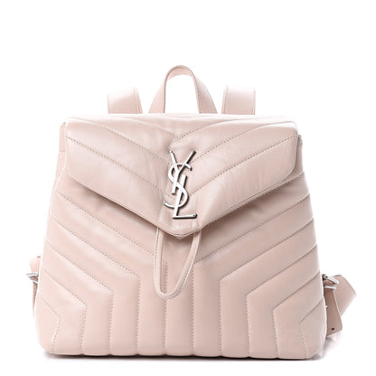 Saint Laurent Calfskin Y Quilted Monogram Small Loulou Backpack Marble Pink 1 of 11