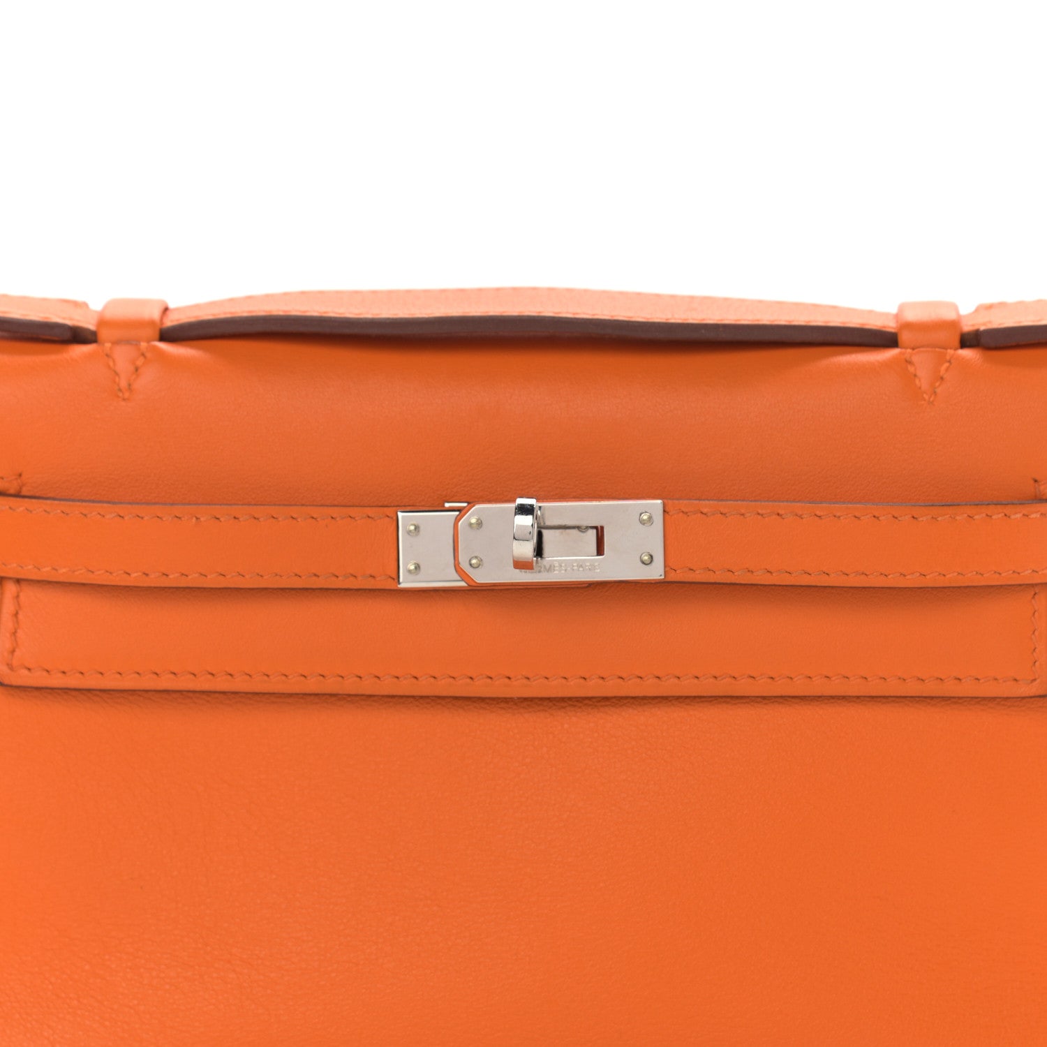 Hermes Swift Kelly Pochette Clutch Orange 8 of 21