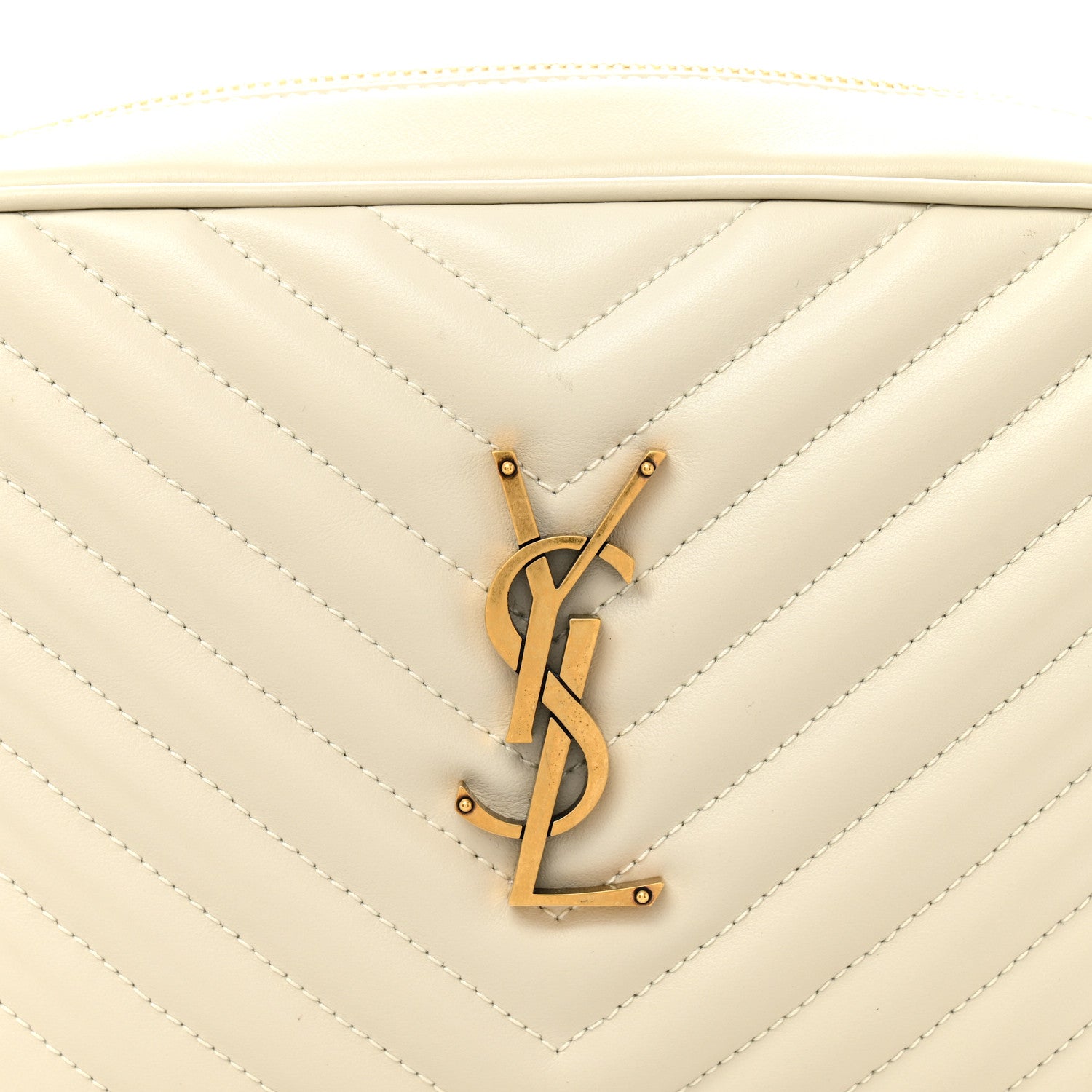 Saint Laurent Calfskin Matelasse Monogram Lou Camera Bag Crema Soft 6 of 11