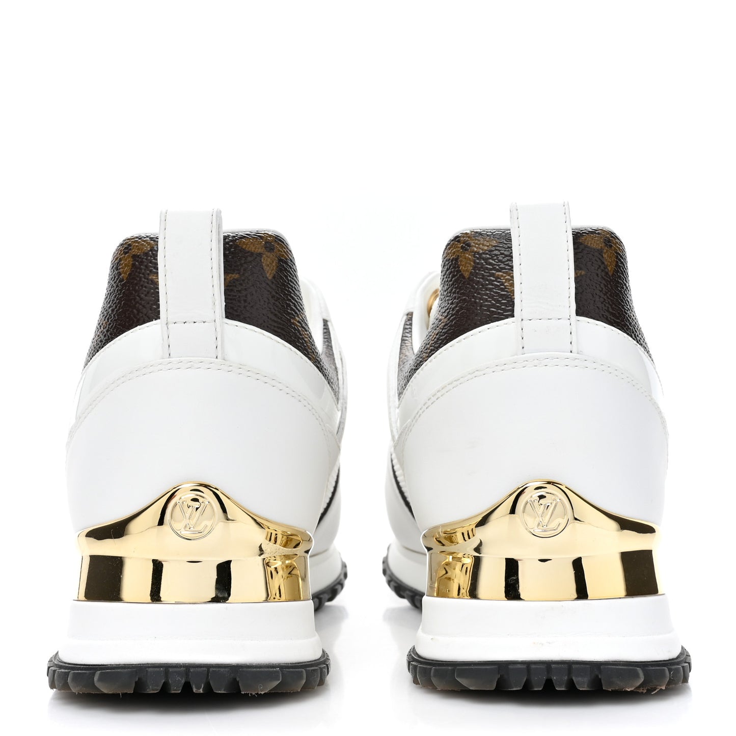 Calfskin Monogram Run Away Sneakers 37 White
