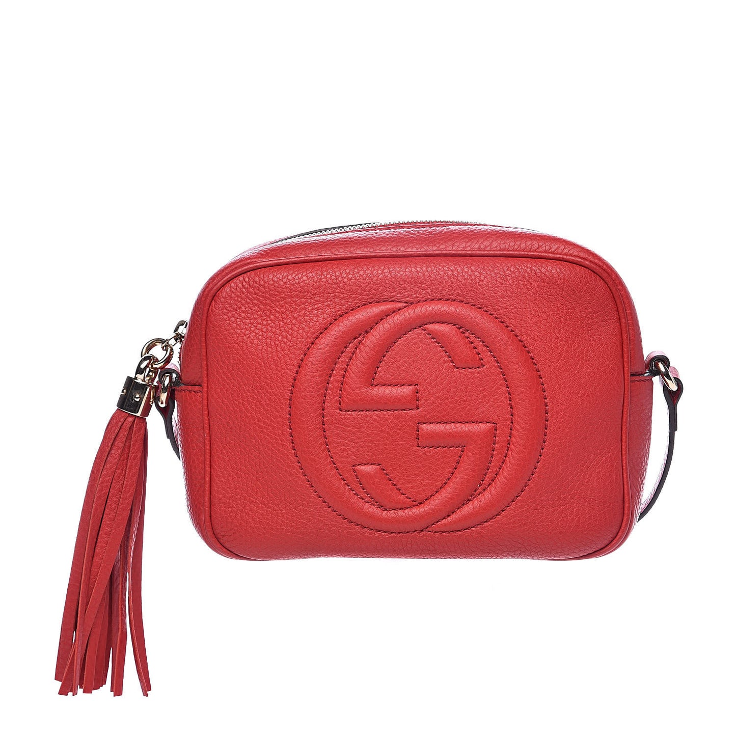 Pebbled Calfskin Small Soho Disco Bag Tabasco Red