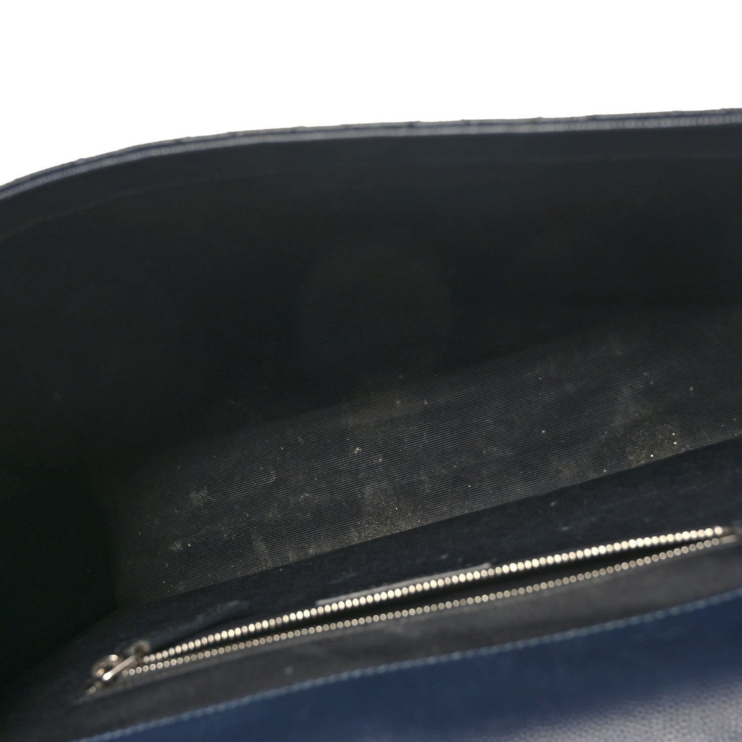 Saint Laurent Grain De Poudre Textured Mixed Matelasse Large Triquilt Monogram Satchel Deep Marine 5 of 9