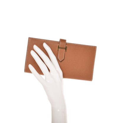 Hermes Epsom Bearn Gusset Wallet Gold 2 of 9