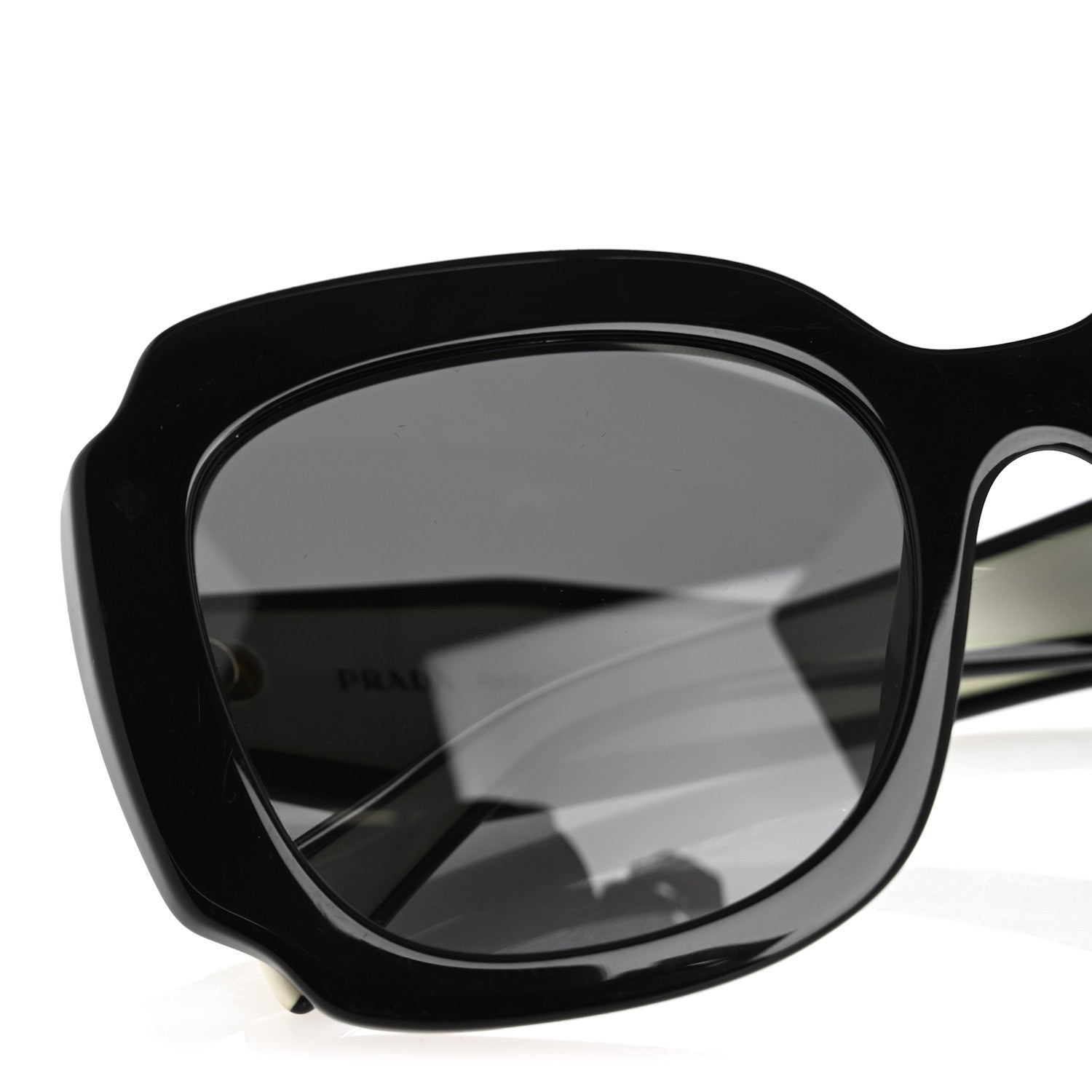 Prada Acetate Square Sunglasses SPR 16Y White Dark Grey 9 of 10