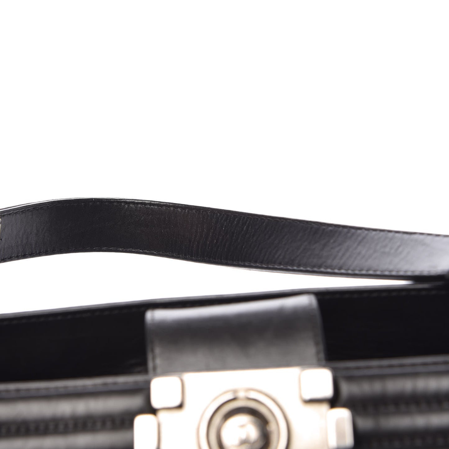 Glazed Calfskin Boy Tote Black