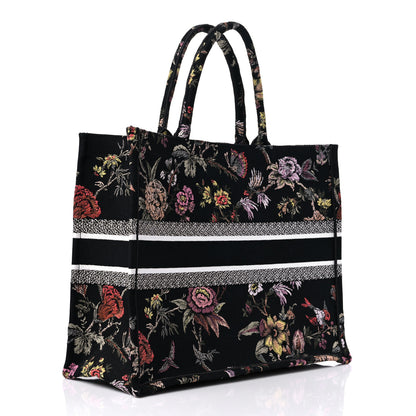 Christian Dior Canvas Embroidered Large Book Tote Black Multicolor 3 of 11