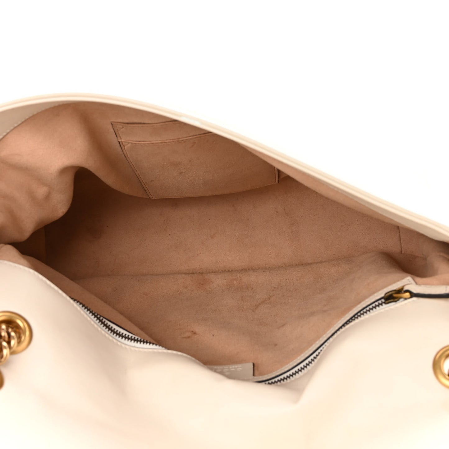 Calfskin Matelasse Large GG Marmont Shoulder Bag Mystic White