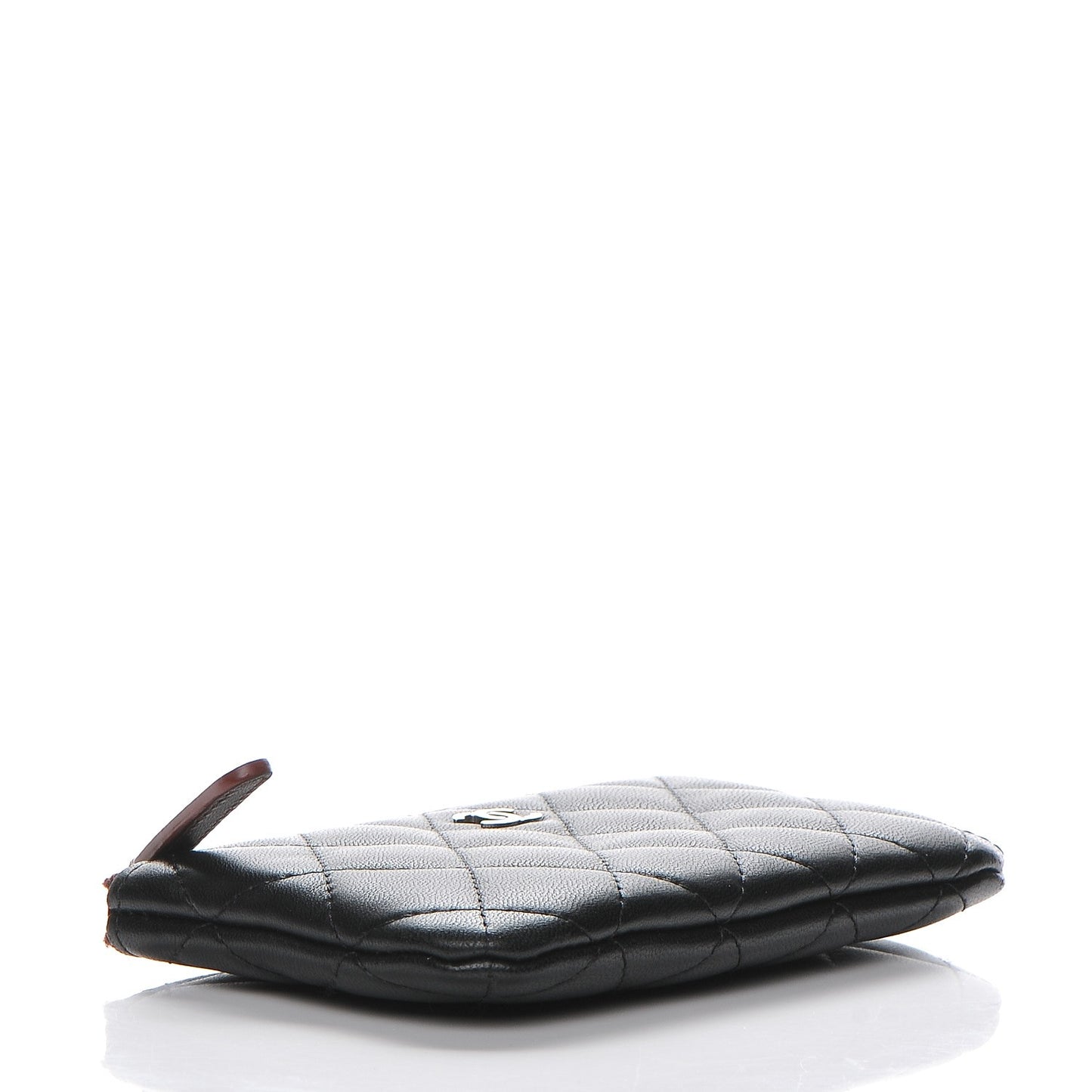 Lambskin Quilted Small Cosmetic Case Black
