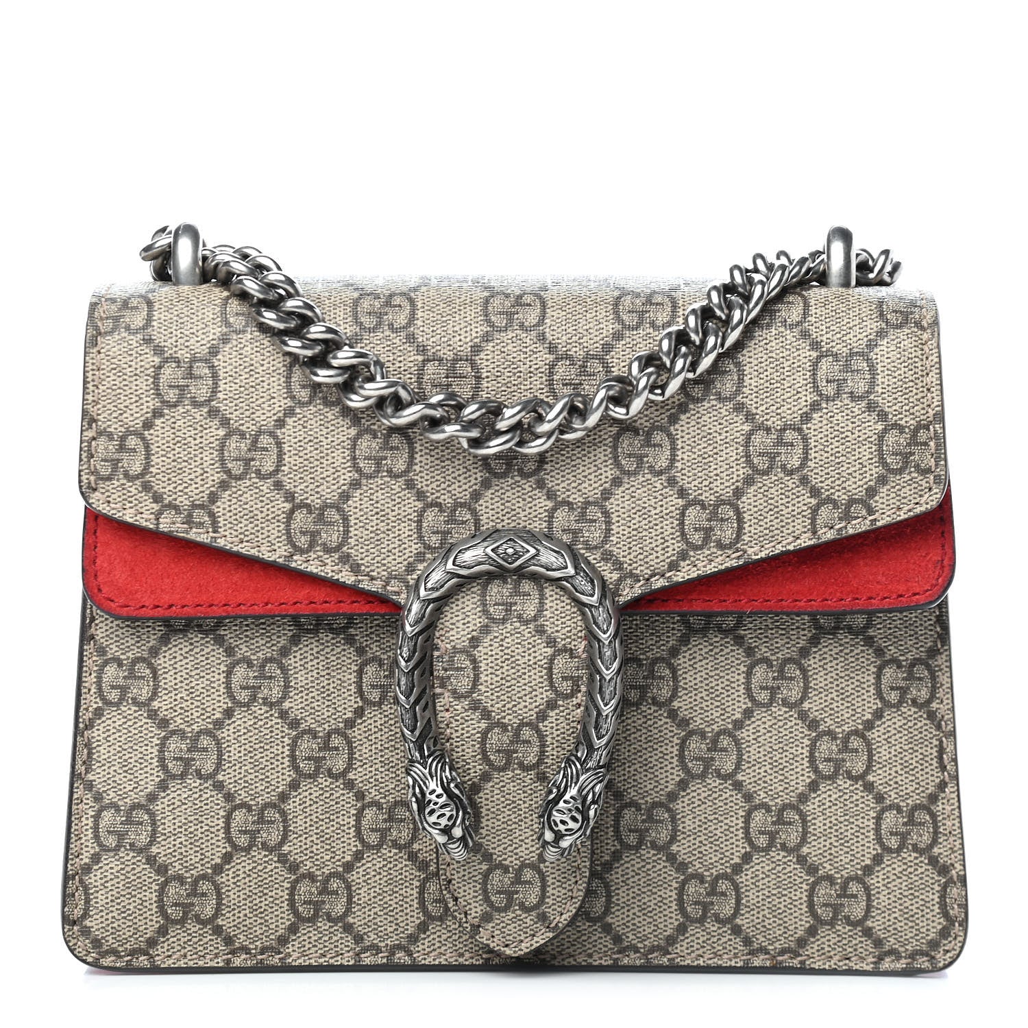 Gucci GG Supreme Monogram Mini Dionysus Shoulder Bag Hibiscus Red 1 of 9